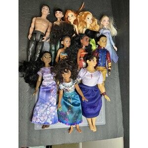Disney Dolls Lot of 11 Encanto, Frozen, Moana, All Dolls One Price